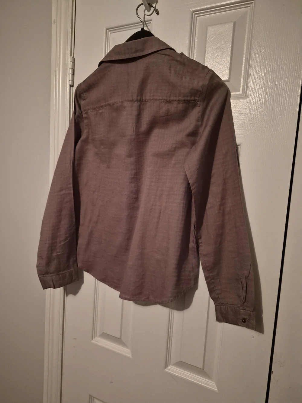 Old Navy Mauve Brown Long Sleeve Button Pullover Blouse - Picture 2 of 7